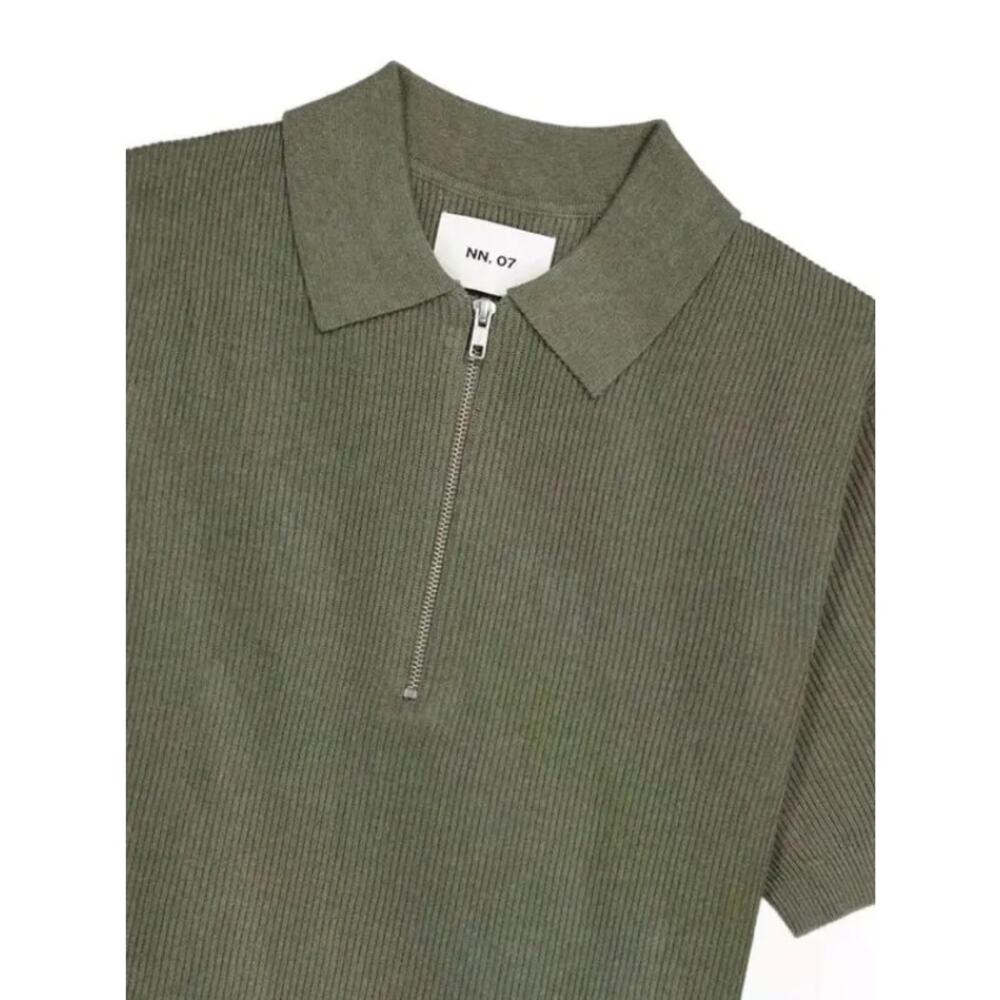 No Nationality NN.07 Hansie Zip Polo Capers Green Fall Cozy XXL Miminalist Corp‎ - Picture 4 of 8